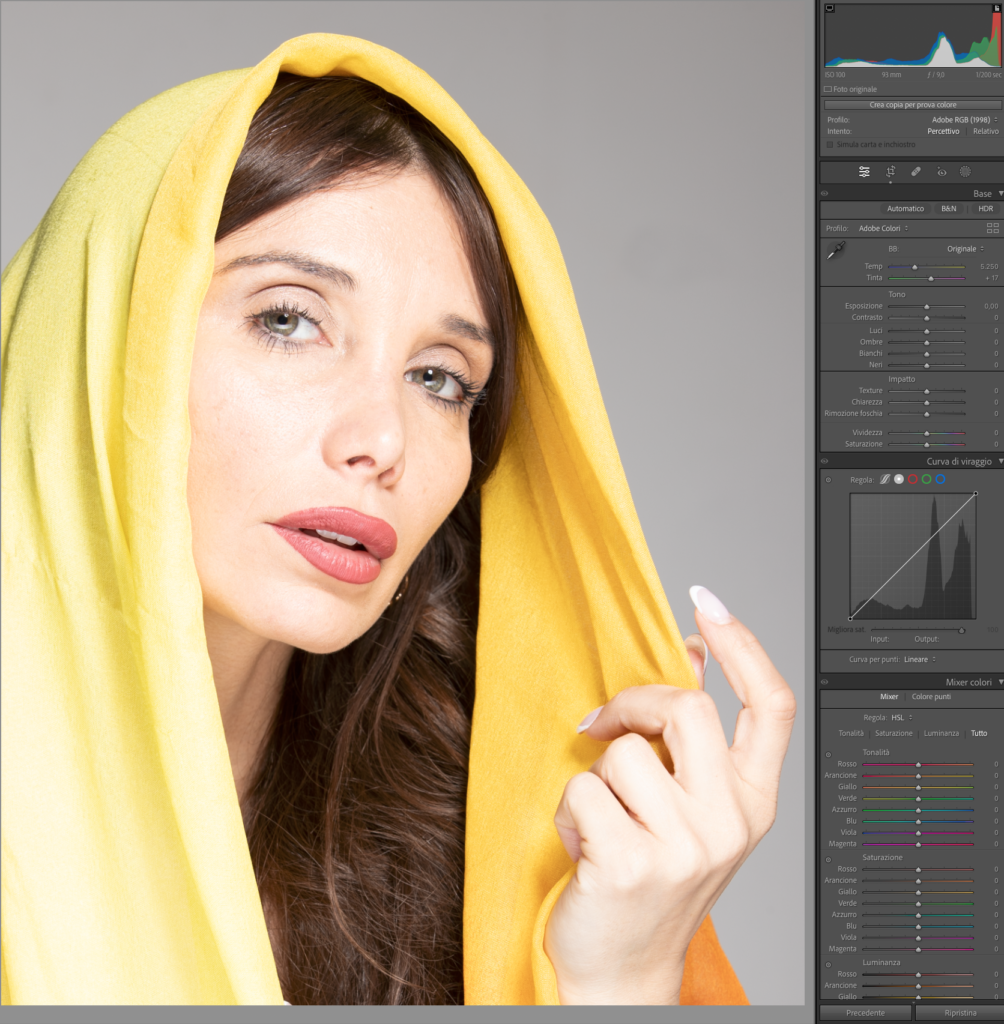 Ritratto di una donna con foulard in testa, scatto originale